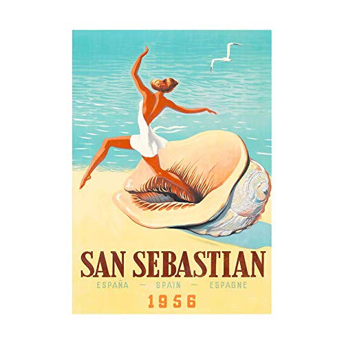 Wee Blue Coo San Sebastian Spain Beach Conch Shell Sand Picture Wall Art Print