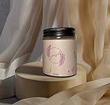Natural Scented Soy Candle | Jasmine | Medium 7 Oz One Cotton Wick | Long Burn time | Includes Metal