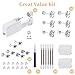 18PCS Ear Piercing Kit, Piercing Kit Ear Self Disposable Set with Surgical Steel Earrings, Gold Studs Tool for At Home Use, Professional Needle Gun Easy-to-Use for Adults Safe and Painless, Silver