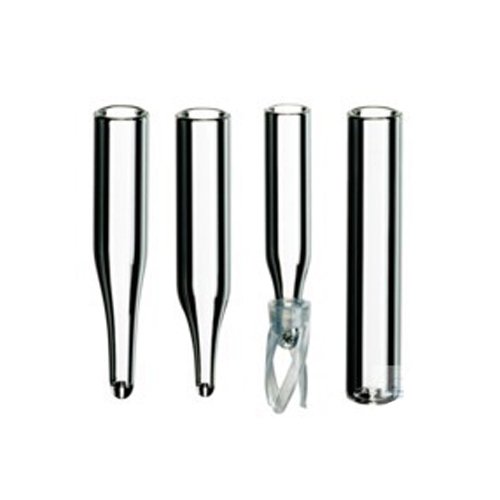 neochrom Borosilikatglas Mikroeinsätze mit Polymerfuß, Konisch, 0.1mL Kapazität, Klar, 29mm Höhe x 5.7mm Durchmesser, 100 Stück