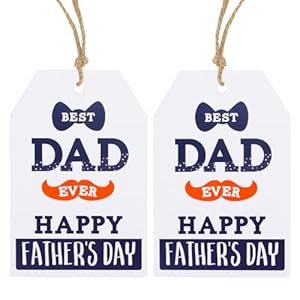 Anwyll Fathers Day Gift Tags – 100Pcs Happy Father’s Day Gift Tags with String Personalized Best Dad Hanging Paper Tag Father Thank You Tag for Father Party Decoration Birthday DIY Craft Gift Wrap