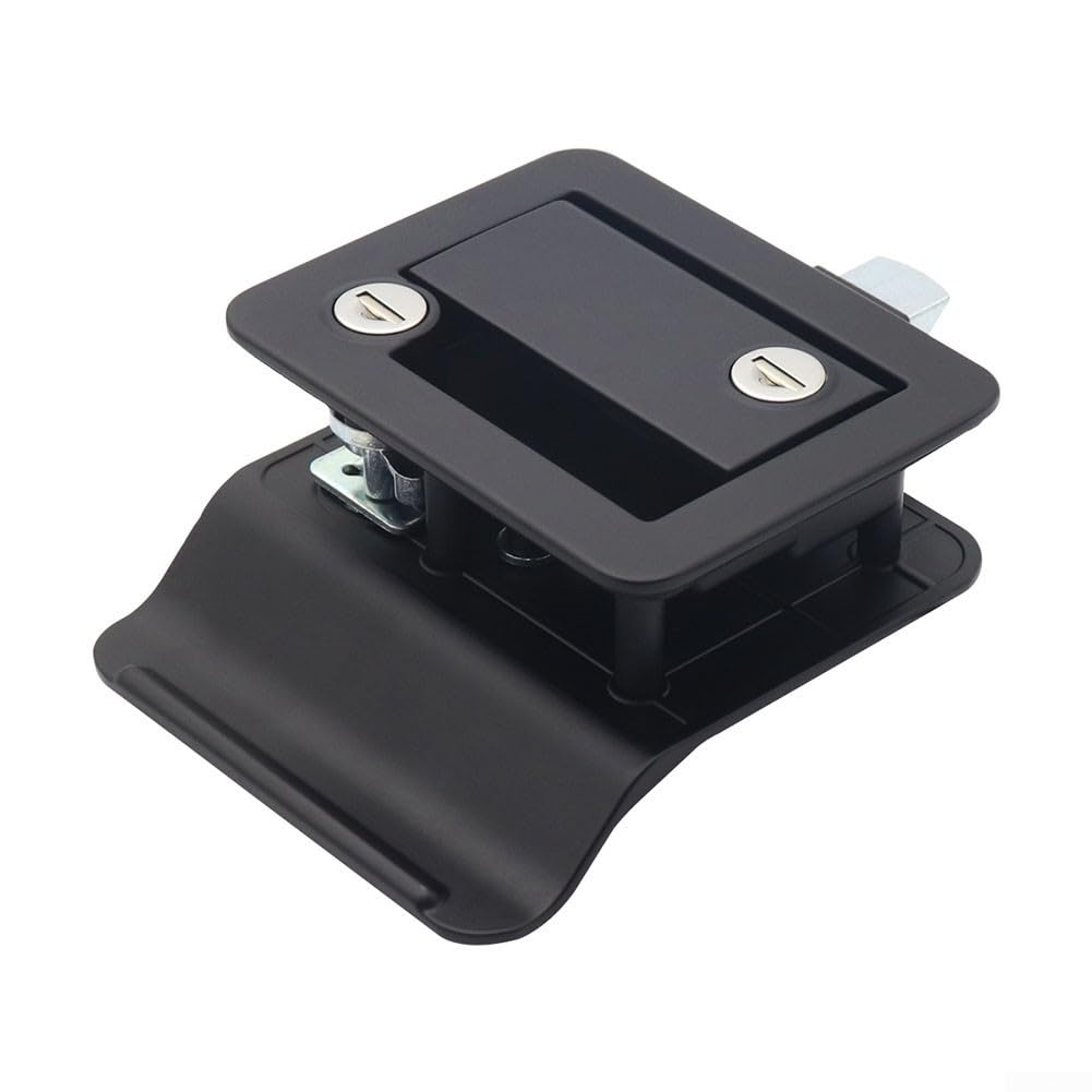 Serratura per porta d'ingresso RV in lega di zinco con chiave, antifurto per roulotte e camper, set di maniglie di sicurezza resistenti alle intemperie con viti di montaggio, nero