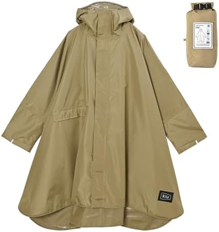 （18:00時点） [キウ] スタンダードレインポンチョ 2ND STANDARD RAIN PONCHO - 2ND 防水 撥水 はっ水 耐水 豪雨対応 雨対策 大雨 台風 梅雨 レインコート スリーブポンチョ 雨具 雨ガッパ 雨合羽 袖付き 収納袋 ポケット おしゃれ かわいい 通勤 通学 自転車 アウトドア フェス ユニセックス メンズ レディース 男女兼用 日本発ブランド ベージュ K404-911