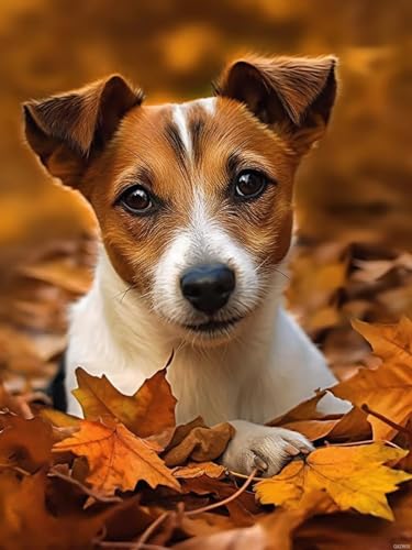 Kit peinture diamant 5D adulte débutant - Broderie diamant Jack Russell Terrier déco 30x40cm