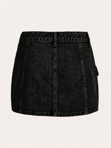 Floerns Women's High Waisted Denim Mini Skirt Flap Pocket Bodycon Jean Cargo Skirts2