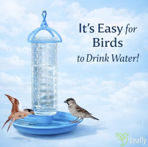 Image of Leafly Bird Feeder - Hanging Bird Feeder for Balcony, Garden & Outdoor Use (Water & Food Feeder)
