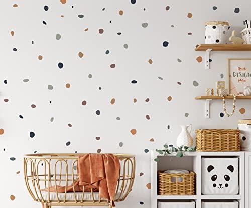 QuoteMyWall 150 Boho Chic Irregular Polka Dot Wall Stickers for Nursery Safari Jungle Children's Bedroom Kids Wall Art Removable Decor (150 Pack)