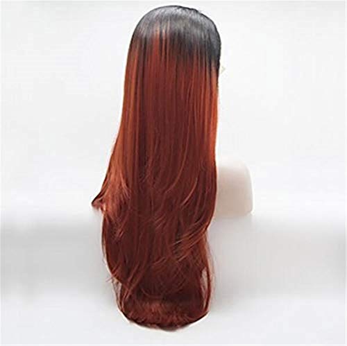 Perruque synthétique résistante à la chaleur cheveux longs raides aspect naturel