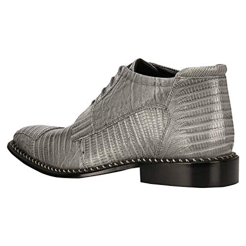 Image of LIBERTYZENO Mens Lizard Print Genuine Leather Adults Ankle Boots Lace Up Dress Shoes for Easter Gift