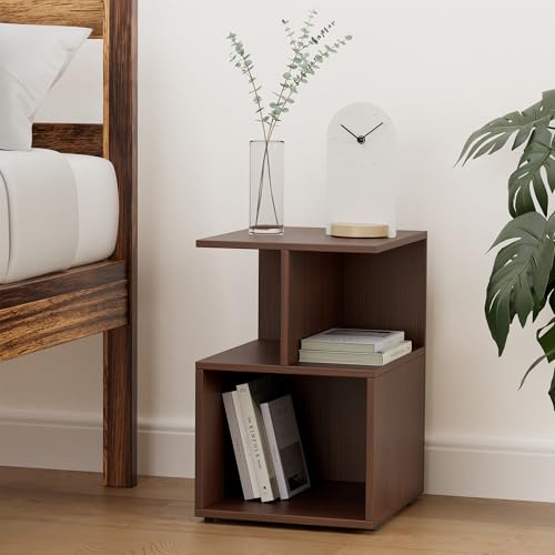 Image of Amazon Brand - Solimo Uno Engineered Wood Contemporary Bedside Table (Walnut Finish)