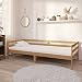 vidaXL Sofá Cama con Colchón Salón Sala de Estar Invitado Pijamada Ocasional Dormitorio Habitación Mobiliario Marrón Miel 90x200 cm Madera Pino Maciza