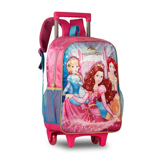 Kit Escolar Mochila de Rodinha Lancheira Estojo Princesas PR23023K