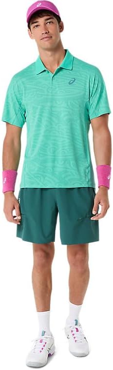 ASICS Men's Match Jacquard Polo SS TOP Tennis Apparel