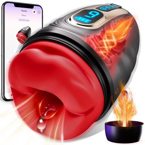 Male Masturbator Sex Toys for Men with Heating Rod, AI Sync Tightly Wrapped Blowjob Male Mastuabors Penis Trainer Vibrator Adult Toys, LCD & APP, Mens Masterubaters Sex Toy Stroker Pocket Pussy