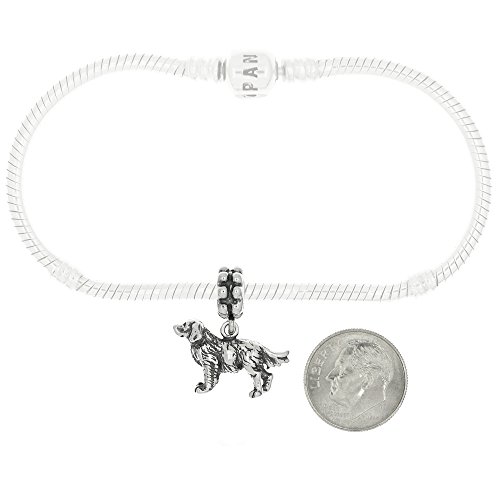 LGU Sterling Silver 3D Golden Retriever Dog Dangle Bead Charm2