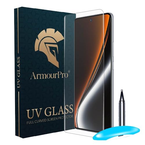Image of ArmourPro UV Glue Tempered Glass for Realme Narzo 80 Pro - Curved Screen Protector, 9H Anti Scratch, Edge-to-Edge Coverage, HD Clarity, Smooth Touch