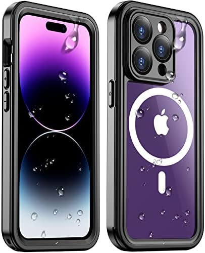2023 New Magnetic Case for iPhone 14 Pro Max Case Waterproof,Built-in Tempered Glass Lens & Screen Protector [Compatible with MagSafe][IP68 Waterproof][Dust Proof] Full Body Shockproof Phone Case 6.7"