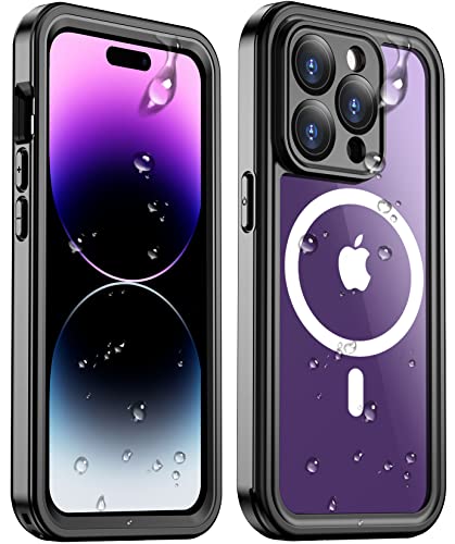 2023 New Magnetic Case For Iphone 14 Pro Max Case Waterproof,Built-In Tempered Glass Lens & Screen Protector [Compatible With Magsafe][Ip68 Waterproof][Dust Proof] Full Body Shockproof Phone Case 6.7" #TOP2