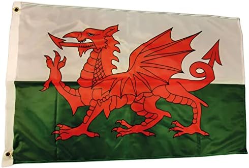 NWFlags Outdoor Heavy Wales Flag 3ft x 2ft 110d Knitted Polyester Suitable for Flagpoles