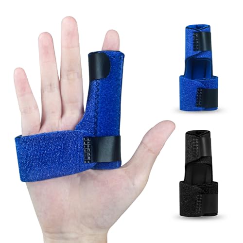 Trigger Finger Splint, Thumb Support Brace Stabilizer, Thumb Spica Splint, Mallet Finger Brace for Index, Middle, Ring Finger, Right Hand, Blue