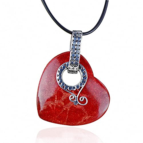 Pendentif en argent thaïlandais S925 style national vintage sculpté cœur