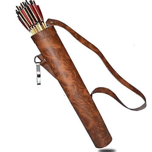 Leather PhobiaTraditional Archery Arrow Back Quiver Cow Genuine Leather Adjustable Strap Bag Fully Hand Crafted
