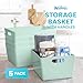 Imagen de Niftii Paquete de 5 cestas de almacenamiento de plástico con asas de 3