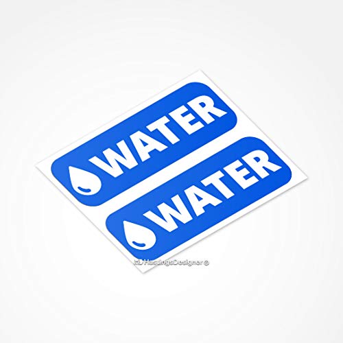 HastingsDesigner 2 pegatinas de vinilo laminadas pequeñas con agua para autocaravanas o barcos Cover