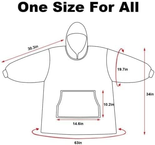 AZENTOP Oversized Hoodie Blanket, Sherpa Fleece Wearable Hooded Blanket, Comfy Snuggle Blanket Hoodie , Plush Warm Cosy Blanket Hoodies for Adults, Men, Women , Girls, Boys, One Size