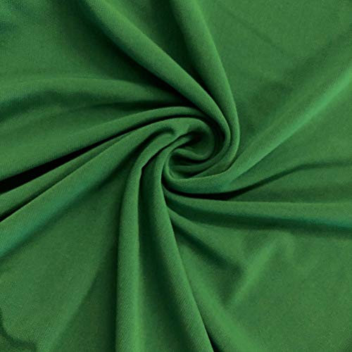 ITY Fabric Polyester Knit Jersey 2 Way Spandex Stretch 58" Wide by The Yard (10 Yard, Kelly Green)