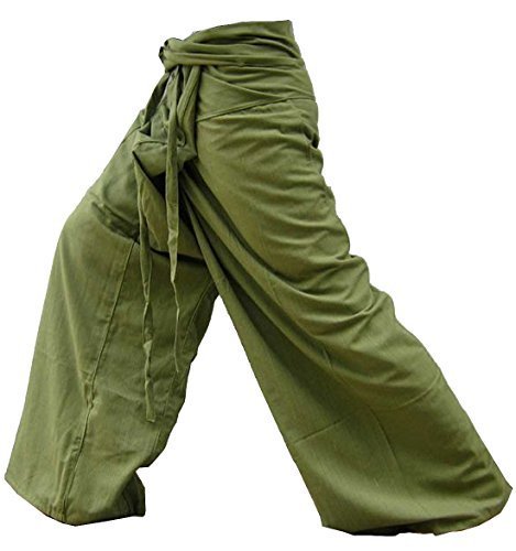 Yoga Pants Fisherman Trousers Day-To-Day Relaxation Wear Around The House Plus Size Color Solid Olive #TOP13