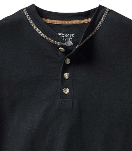 Legendary Whitetails Mens Henley Long Sleeve Casual Fit Shirt Black - image 5