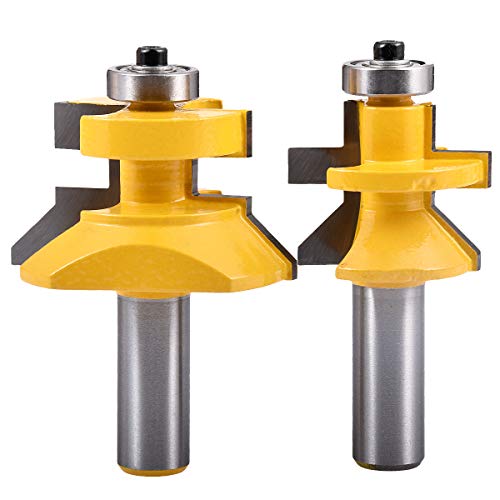 Jeu d'embouts de fraise à rainure en V à rainure et à rainure KATUR, outil de kit de coupeurs de 45 cm (2 po) pour tronçonneuse de 45 degrés, fraise de travail du bois (tronçon de 1/2)