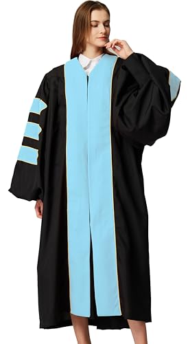 Image of MyGradDay Unisex Deluxe Graduation Doctorate Robe with Gold Piping Available for Customization