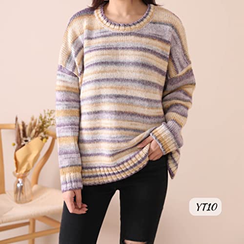 Shike Cloud-Cluster Multicolor Rainbow Yarn For Knitting&Crocheting.soft Wool Acrylic Cotton Blended Yarn.gradient Space-Dyed Air Yarn (Yt10) #TOP4