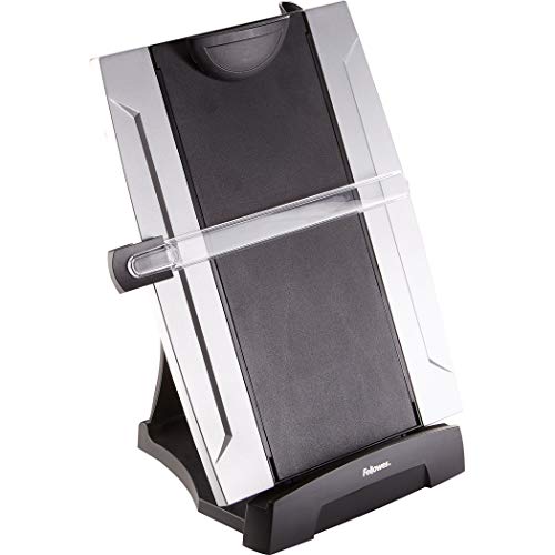 Fellowes Desktop Copy Holder with Memoboard, Black/Silver, 15" x 10.3