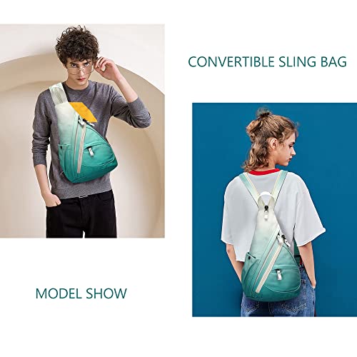 KL928 Canvas Sling Bag - Small Crossbody Backpack Shoulder Casual Daypack Rucksack for Men Women