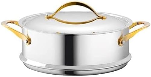 NutriChef Inserto de vapor de 8 cuartos con tapa, utensilios de cocina sin PFOAPFOS con revestimiento antiadherente de cerámica Prestige interior,