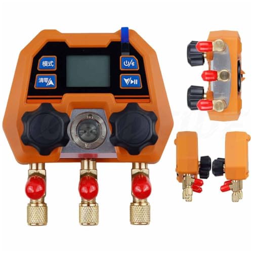 Digital Manifold Gauge Bluetooth HVAC Refrigerant Pressure Gauge | 140+ Refrigerants Support,-14.5~800 PSI,1/4" SAE Ports,APP Mo