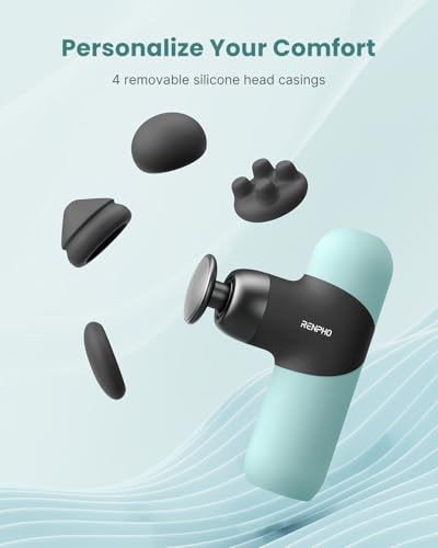 Image of RENPHO Mini Thermal Massage Gun with Heat, Color Silicone Casing, 4 Speeds