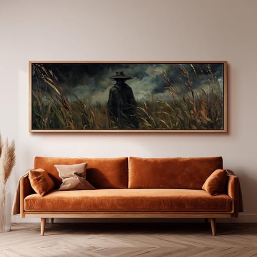 Tableau panoramique épouvantail décoration murale horizontale grand format - 2