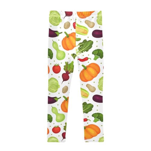 Fresh Vegetables Pattern Girls Leggings,Workout Leggings for Girls Toddler Athletic Leggings Size for 3-10T2