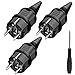 3x Prise electrique male, Fiche electrique, Prise male, résistantes aux éclaboussures et durables Peut être utilisé pour les câbles de 6 à 16 mm fiche de contact de mise à la terre de SEBS, IP44