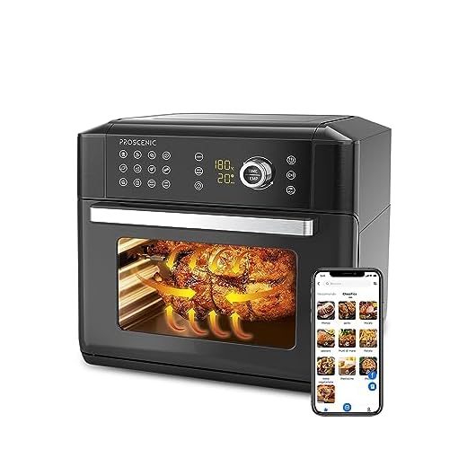 Proscenic T31 Friggitrice ad Aria 15L,Forno Air Controllo Display Touch/APP/Alexa, Ricette Italiane Online Funzioni Timer/Preriscaldamento/Programmi/Senza BPA/PFOA per Patatine Fritte/Ali di Pollo