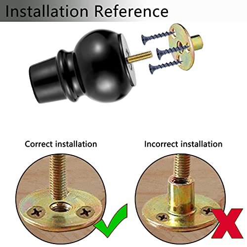 Maricome 4 Inch Wood Furniture Legs Solid Wooden Black Replacement Feet For Sofa Couch Cabinet #TOP6