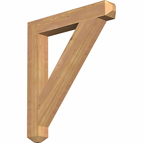 Ekena Millwork BKT04X26X30TRA04SWR Traditional Craftsman Smooth Bracket, 3.5" Width x 26" Depth x 30" Height, Western Red Cedar