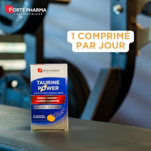 Forté Pharma - Taurine Power - Complément Alimentaire - Booster d'Énergie, Anti fatigue, Coup de boost - Caféine, Vitamine C, L carnitine, Magnesium - Goût Agrumes, 30 comprimés effervescents, 1/jour – Image 4