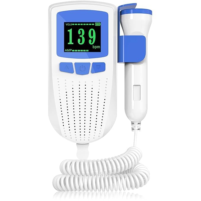 Image of K-Life Model Fd-101 Heartbeat Rate Detection Monitor with In-Built Speaker Fetal Doppler (White)