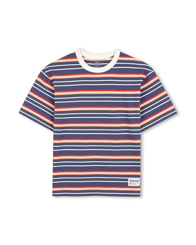 T-shirt bleu Timberland garçon vêtement enfant en coton manches courtes