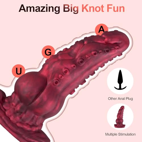 Image of 11.8 Inch Silicone Huge Anal Plug, XXL Large Thick Butt Plug with Big Knot, Massive Monster Tentacle Dildos with Suction Cup, Anal Trainer Dilator Adult Sex Toys for Advanced Men Women